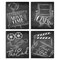 Stupell Industries Chalkboard Movie Theater Phrases 4pc Framed Giclee Set By Kim Allen
